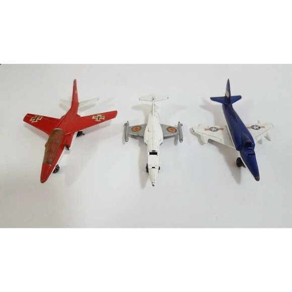Lot Of 3 - 1973 MATCHBOX Lesney Die-Cast Jets- Blue, White, Red- *Missing Parts - Picture 2 of 7